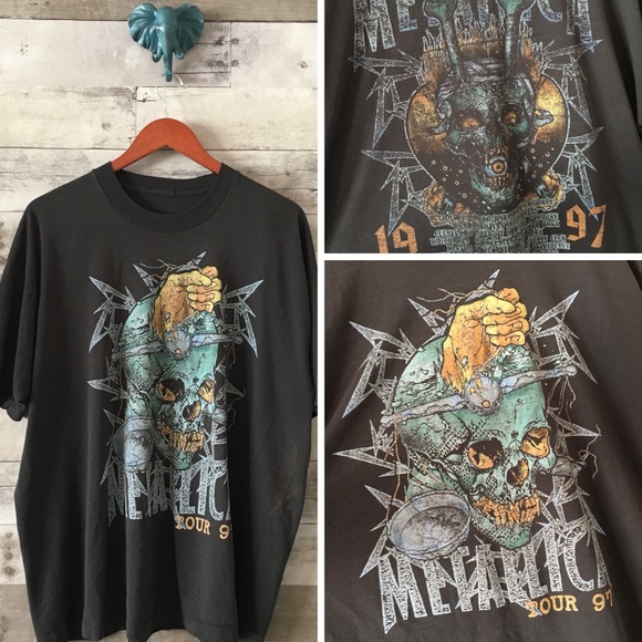 Other - Metallica 1997 Vintage Skull Fist Goat Band Tee